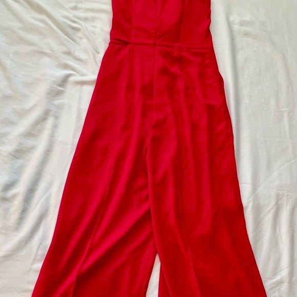 On Track Red Midi Jumpsuit - Picture 5 of 6